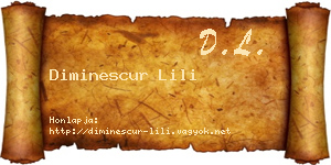 Diminescur Lili névjegykártya